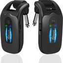 2.4GHZ Wireless Guitar System, Rechargeable Digital Wireless Guitar Transmitter Receiver with 4 Channels and Over 10 Hours Long Battery Endurance for Electric Guitar Bass (Blue)
