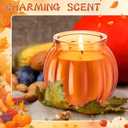 2 Pack Pumpkin Shaped Scented Candles Fall Pumpkin Spice Candles Decor Natural Soy Wax Candle for Home Autumn Halloween Thanksgiving Gift Farmhouse Decoration (Orange)