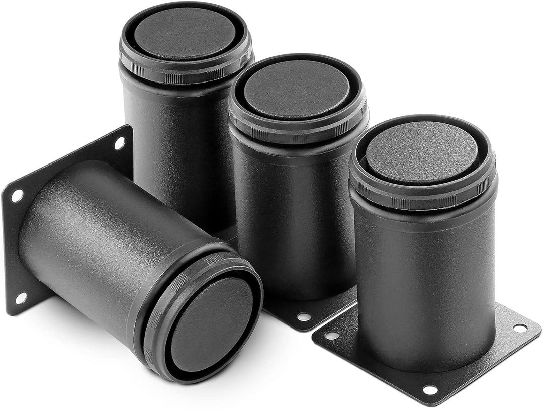 3 Inch Metal Furniture Legs Stainless Steel Adjustable Legs Black Metal Legs Round Cabinet Legs for Coffee Table Cabinet Desk Sofa Shelves, Pack of 4 3 Inch Metal Furniture Legs Stainless Steel Adjustable Legs Black Metal Legs Round Cabinet Legs for Coffee Table Cabinet Desk Sofa Shelves, Pack of 4