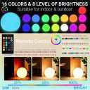 Globe Floor Lamp, 14-inch LED Ball Light with Remote,16 RGB Color Dimmable Rechargeable Nursery Globe Lamp, Waterproof Glowing Orb Light for Indoor Outdoor Lighting Decors