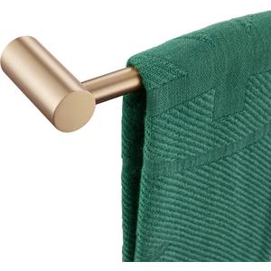 KOKOSIRI Towel Bars Champagne Bronze for Bathroom Wall Mounted 36-Inch Bath Towel Holder Single Rod Stainless Steel Bathroom Hardware, B4007CPG-L36