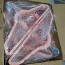 HOUSE DAY Premium Velvet Hangers 50 Pack Pink, Non-Slip Flocked Felt Hangers, Sturdy Clothes Hanger Heavy Duty Coat Hanger, Durable Slim for Closet Space Saving