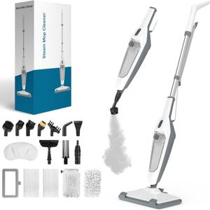 Steam Mop for Floor Cleaning, 12 in 1 Handheld Steam Cleaner for Home, Floor Steamer for Hardwood Windows Tile Laminate Shutter & Clothes with Attachments (grey)