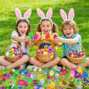 [ 6 Surprise Gold Eggs ] 100 Pack Prefilled Easter Eggs with Assorted Toys Inside, Truly Pre Filled Plastic Easter Egg Filles Fidget Toys Easter Hunt, Basket Stuffers Party Favors for Kids Boys Girls