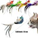 5 x Cat Feather Toys Refill, 5 Pieces Cat Wand Attachments Feathers Bird Toy for Indoor Cats