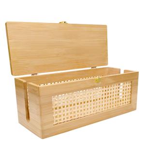 Solid wood Cable Management Box，- Cable Organizer Box and Power Strip Box for Electrical Cord Management - Under Desk Cord Organizer for TV Wires Computer Router & Power Strip