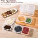 RXRRXR 20PCS Double Compartment Condiment Container With Lids - Reusable Snack Pack Containers for Take-out Sauces