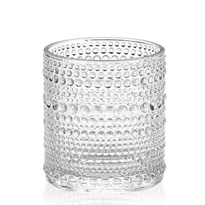 Consou Mini Glasses Set of 6, 15 oz Hobnail Glassware Thick Glass Heavy Base
