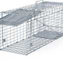 Humane Way Folding 32 Inch Live Humane Animal Trap - Safe Traps for All Animals - Raccoons, Cats, Groundhogs, Opossums - 32" L x 10.2" W x 12.2" H