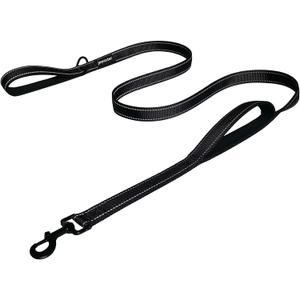 Heavy Duty Dog Leash - 2 Handles by Padded Traffic Handle for Extra Control, 6foot Long - Perfect for Medium to Large Dogs (6 ft, Black)