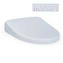 TOTO® WASHLET®+ S7A Electronic Bidet Toilet Seat with EWATER+® Bowl and Wand Cleaning, Auto Open and Close Contemporary Lid, Elongated, Cotton White - SW4736AT40#01