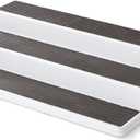 Copco 2555-0188 Non-Skid 3-Tier Spice Pantry Kitchen Cabinet Organizer, 15-Inch, White/Gray
