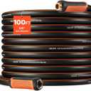 VEVOR Garden Hose, 100 ft 5/8" Heavy Duty 4-Layer Rubber Water Hose, 150PSI Working & 600PSI Burst, Flexible & Non-kink Outdoor Waterhose with 3/4" Fitting, Lightweight Hoses for Gardening Cleaning