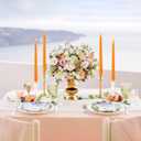 2 x 10 Inch 3 White and 3 Orange Spiral Taper Candle Set, Unscented Dripless Candlesticks for Fall Harvest Halloween Thanksginving, Holiday Dcor, and Festive Dinners