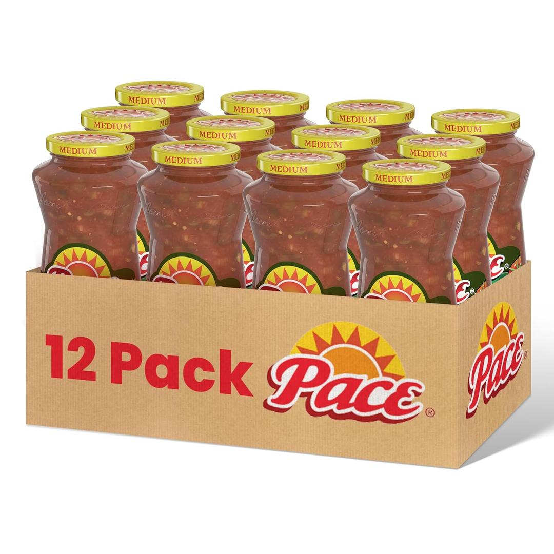 Pace Chunky Medium Salsa, 16 oz Jar (12 Pack), BB Date 02/02/2026