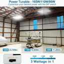 4-Pack LED High Bay Shop Light Commercial 165W 23100 Lumens 5000K 100-277V Dimmable, 2FT Linear Hanging Bay Lights for Warehouse Workshop Supermarket Stadium, Power Tunable 