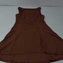 Women's Boat Neck Sleeveless Mini Dress Asymmetric Hem A-Line Summer Party Club Dress (Coffee), Large