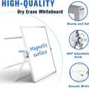 Grtard Magnetic Dry Erase Board with Stand, 18''x14'' Double-Sided White Board for Kids, Desktop Whiteboard with Stand, Large White Board, Desk Whiteboard Portable, Dry Erase Board for Kids, Memo