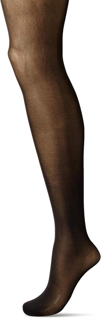 Hanes Curves Women's Plus Size Run Resist, Control Top, Sheer Toe, Seasonless Tights (1X-2X, Black)