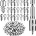 500 Pcs Tire Studs 9mm Carbide Screw Tire Studs Spikes for Car Truck Motorcycle Bicycle Boot ATV SUV Auto Accessories Reusable Anti-ice Snow Spikes with Installation Sleeve (4 x 12 mm, Silver)