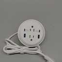 Desktop Power Grommet, 65W USB C Fast Charging, Flush Mount Recessed Power Strip 3-Inch Hole, 2 Outlets, 4 USB Ports, Countertop Outlet (White)