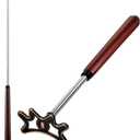 Sumind Retractable Pool Bridge Stick - Billiards Accessories Cue Bridge with Removable Head and Wooden Handle, Ideal for Pool Table (Brown)
