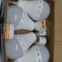 Neporal 4 Pack Emergency-Rechargeable-Light-Bulb, Stay Lights Up When Power Failure, 1500mAh 15W 80W Equivalent LED Light Bulbs for Home, Camping, Tent (E27, with Hook) (Daylight)