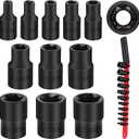 SEDY 11-Piece E-Torx Socket Set - Star Sockets Set with Socket Rail, External Torx Socket with Organizer, External Socket-Set, E4 E5 E6 E7 E8 E10 E12 E14 E16 E18 E20 Reverse Sockets Set