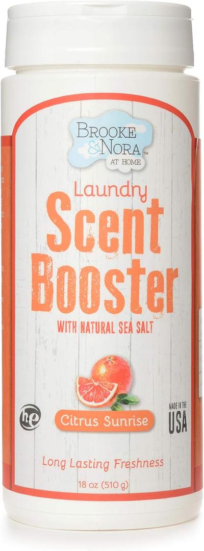 B&N All Natural Brooke & Nora at Home Laundry Scent Booster Made with Natural Sea Salt, Citrus Sunrise, 18 Ounce