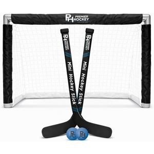 Premier Sports Knee Hockey Set Complete 2-Player Indoor Kit with (1) Mini Goal, (2) Mini Sticks, and (2) Foam Balls