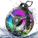 bondidea Bluetooth Shower Speaker, Suction Cup, Small Portable Wireless IPX7 Waterproof Outdoor Speakers, 15W Loud Stereo Sound Deep Bass, TWS Pairs, 6 Mode RGB Lights, All Ages Gift for Christmas (Silver)