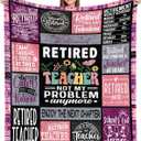 Teacher Retirement Gifts for Woman 2025 Retired Gifts for Women Retirement Party Decorations Coworker Leaving Farewell Goodbye Gifts Retired People Teacher Coworkers Friends Throw Blanket 60inx50in