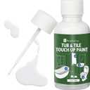 2 x Touch Up Paint White tile paint porcelain repair kit Specialty Tub and Tile , High-Gloss White bathtub, Quick-Dry Porcelain Paint for Scratches & Chips on Porcelain, Acrylic, Enamel, Cast Iron, Tubs, Tiles, Sinks Wooden furniture and Toilets