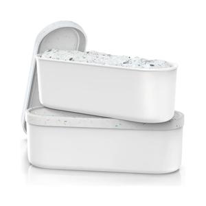 BALCI Ice Cream Containers - 2 Quart Ea. (Set of 2) - Premium Reusable Freezer Storage for Homemade Ice Cream Tub for Sorbet, Frozen Yogurt - Flexible Silicone Lids, Long Scoop - White With Sprinkles