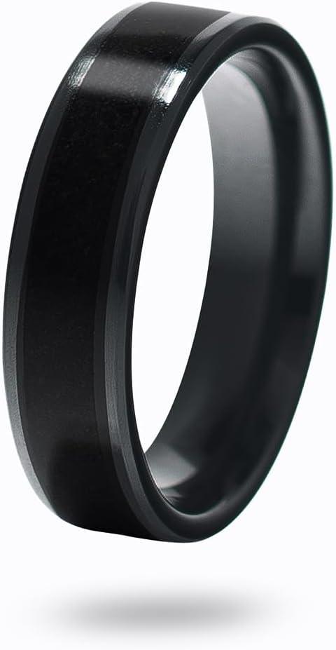 CNICK Tesla Smart Ring Accessories: Ceramic Ring for Model 3/Y/X/S and Cybertruck to Replace Key Card Key fob. (12, Black)