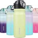 BJPKPK Insulated Water Bottle 18oz Stainless Steel Water Bottles With Straw And Carry Handle Double Wall Metal Thermo,Macaron Green