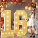 imprsv 4FT Marquee Numbers 16th Birthday Decorations for Girls Boys, Large Light Up Numbers 16th Birthday Women Foam Board Anniversary Party Decorations Arch Kit (DIY)