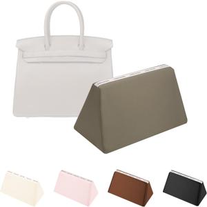 Purse Pillow for Birkin 35, Smooth Satin Fabric & Memory Foam Inner, Durable & Lightweight Structure Support (Etoupe Grey, BK35)