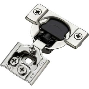 Ravinte 60 Pack (30 Pairs) 1/2 Inch Overlay Soft Close Hinges for Kitchen Cabinets - Satin Nickel Hidden Concealed Hinge, Stainless Steel, Self Closing