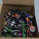 Poen 48 Pcs Kids Mini Finger Bikes Party Favors Miniature Fidget Bicycle Toy Metal Finger Bikes for Students Class Prizes Birthday Gift Goodie Bag Stuffers Carnival Prizes Christmas Stocking Fillers