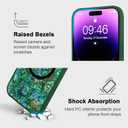 Magnetic for iPhone 14 Pro Max Case Abalone Shell, Emerald Green | Cute Sparkle Mother of Pearl Design, Compatible with MagSafe, Shockproof Protective Phone Cover