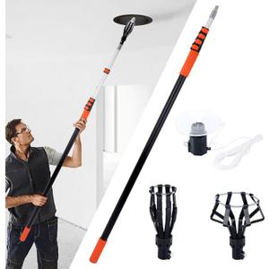 26FT Reach Light Bulb Changer for High Ceilings,Lightbulb Changer 5-20FT with Basket & Suction Cup for Recessed Lights High Ceiling,Light Bulb Remover Tool with Telescopic Extension Pole