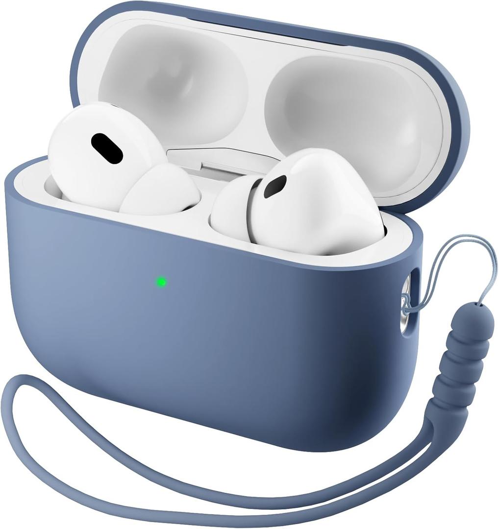 ORNARTO Compatible with AirPods Pro 3 Case 2025, Full Protective Hybrid Silicone for AirPods Pro 3rd Generation Case, Front LED Visible Skin Cover-Fresh Mint