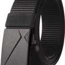 Big and Tall Size 47'' to 75'' Mens Black Belt Automatic Ratchet Buckle Slide Belts (51'' (waist 42-44), Black -Inside Ends)