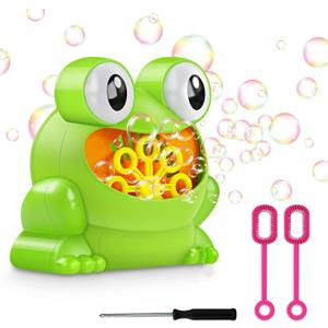 Automatic Bubble Machine Boys Girls Toys, Frog Bubble Blower Machine Make Over 500 Bubbles Per Minute for Christmas, Birthday Party, Wedding, Indoor and Outdoor Games