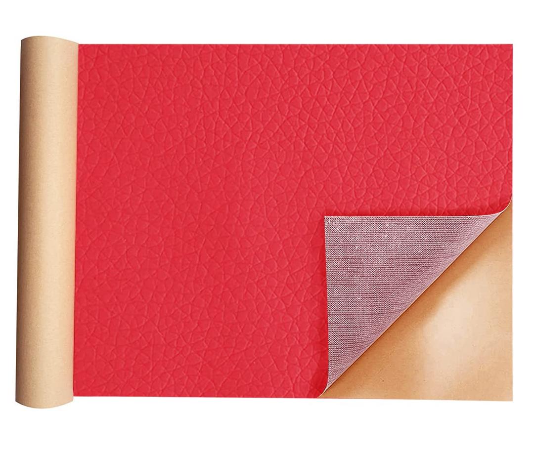 Oversized Leather Repair Tape, Adhesive Repair for Leather,17.7 x 78.8inches, for Sofas, car Seats, Furniture, Bags, Jackets, Armchair Tear Repair Patches (Red)