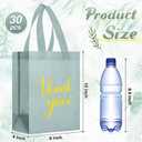 Sweetude 30 Pcs Thank You Gift Bags with Handles, Reusable Non Woven Foldable Goodie Bags Bulk for Graduation Teacher Appreciation Wedding Bridesmaid Favors(10 x 8 x 4 Inch,Sage Green)