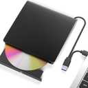 External Bluray Drives, Portable 3D External Blueray/ DVD Drive for Pc, Support 50G Disc R/ W USB 3.0 Type-C Blu Ray Burner for Laptop, External Bluray Burner Compatible with Windows, Mac OS, Linux