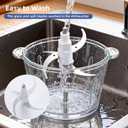 500W Food Processor, White Meat Grinder with Glass Bowl 8 Cup, Electric Food Chopper with 2 Sharp Blade Sets for Meat, Fruits, Vegetables, Baby Food, Nuts, 2 Speed