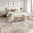 Area Rugs 9x12 Living Room: Washable Large Abstract Modern Neutral Soft Rug Stain Resistant Non-Slip Backing Carpet for Bedroom Dining Room Indoor Nursery Dorm Home Office Decor - Brown Grey